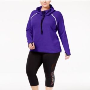 (NWT) Women's Ideology Blazing Purple Cowl Neck Long Sleeve Top Plus Size 2X